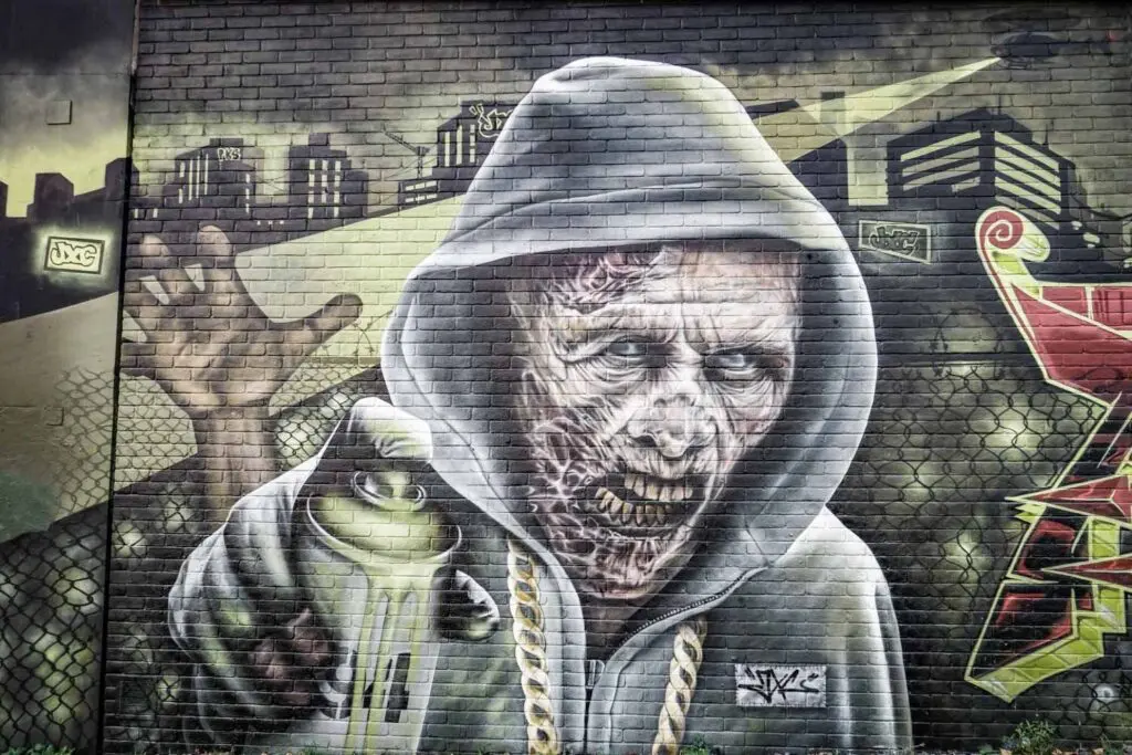 rotting zombie street art 