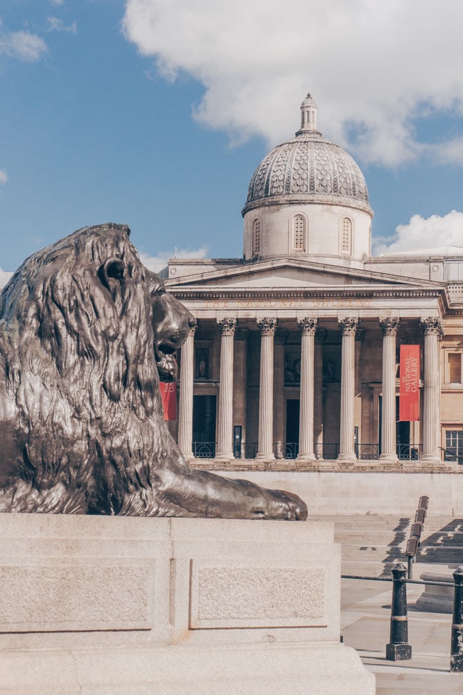 The National Gallery and Trafalgar Square Lions