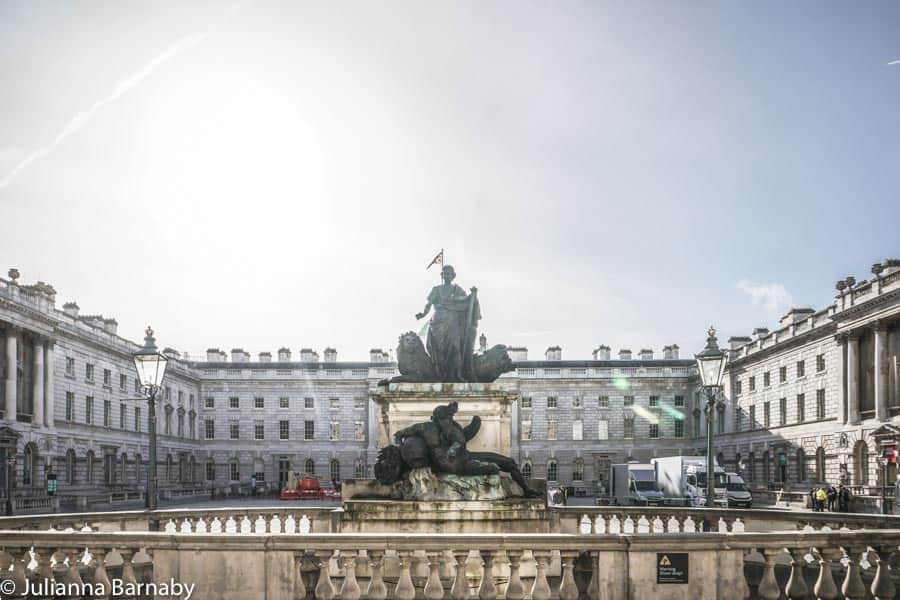 Statues and forecourt at Somerset House