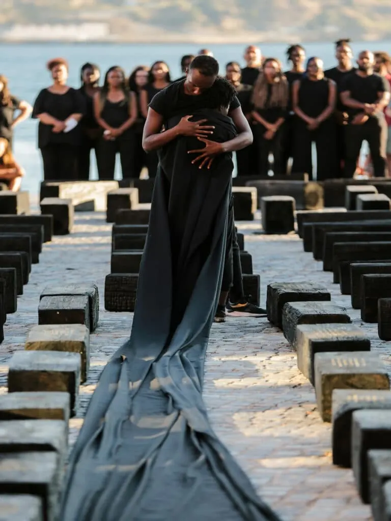 Grada Kilomba, O Barco The Boat, 2021, Performance and Installation view at MAAT Lisbon for BoCA, 2021. Photo by Bruno Simão. Courtesy of the Artist.