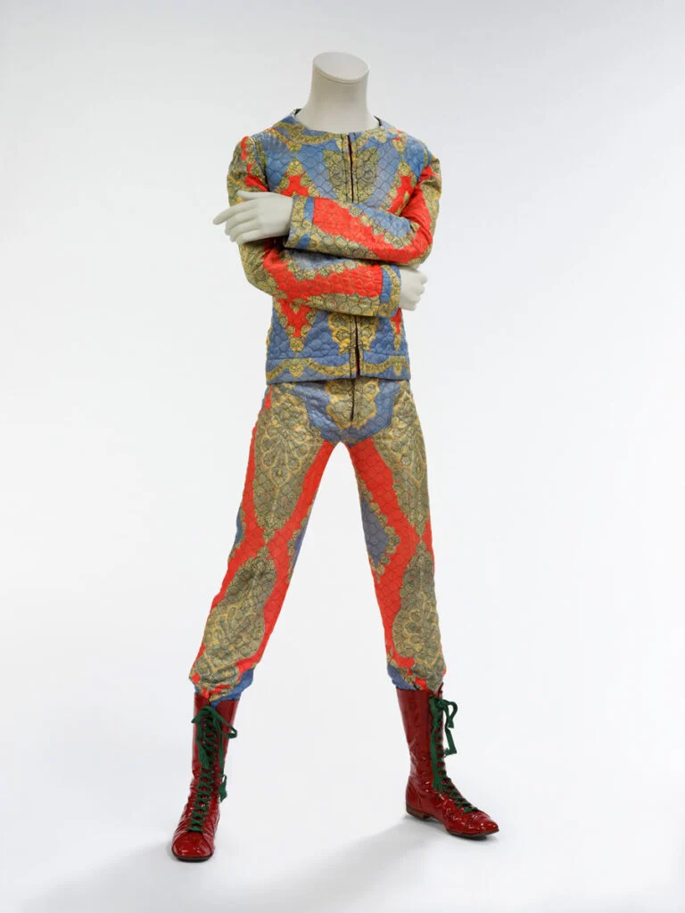 Quilted two-piece suit, 1972. Designed by Freddie Burretti for the Ziggy Stardust tour. © The David Bowie Archive